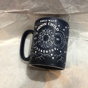 Mystic celestial ‘stay wild moon child’‎ dark navy blue coffee mug new